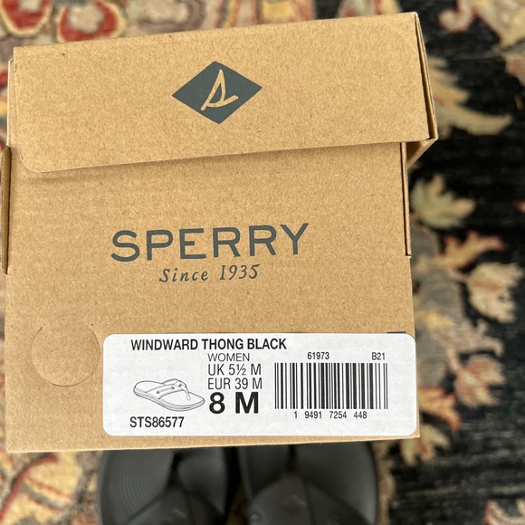 Sperry Black Flip Flops, Sz 8/39 - Picture 4 of 4